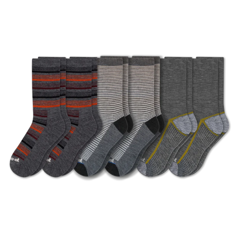 6 Pack - Men's Light-Weight Crew Pacas Socks - Image 58