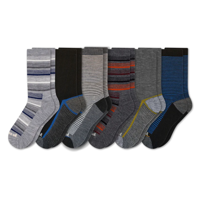 6 Pack - Men's Light-Weight Crew Pacas Socks - Image 59