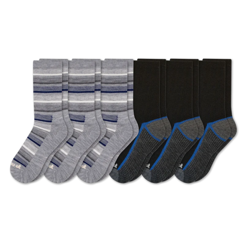 6 Pack - Men's Light-Weight Crew Pacas Socks - Image 61