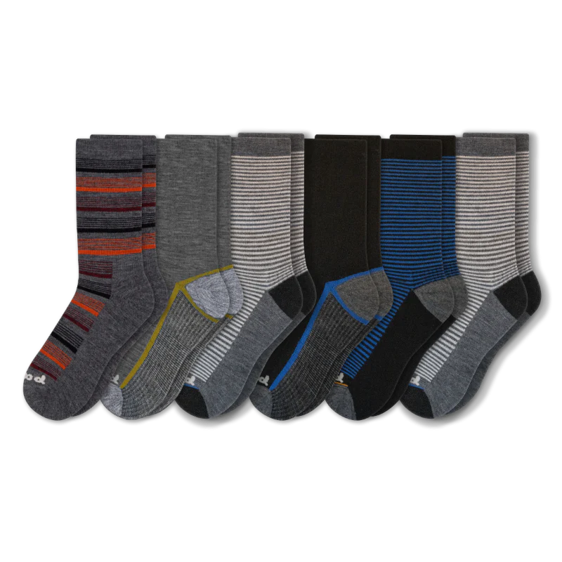 6 Pack - Men's Light-Weight Crew Pacas Socks - Image 65