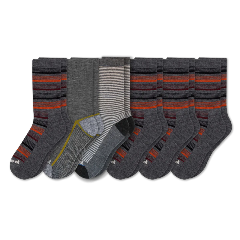 6 Pack - Men's Light-Weight Crew Pacas Socks - Image 70