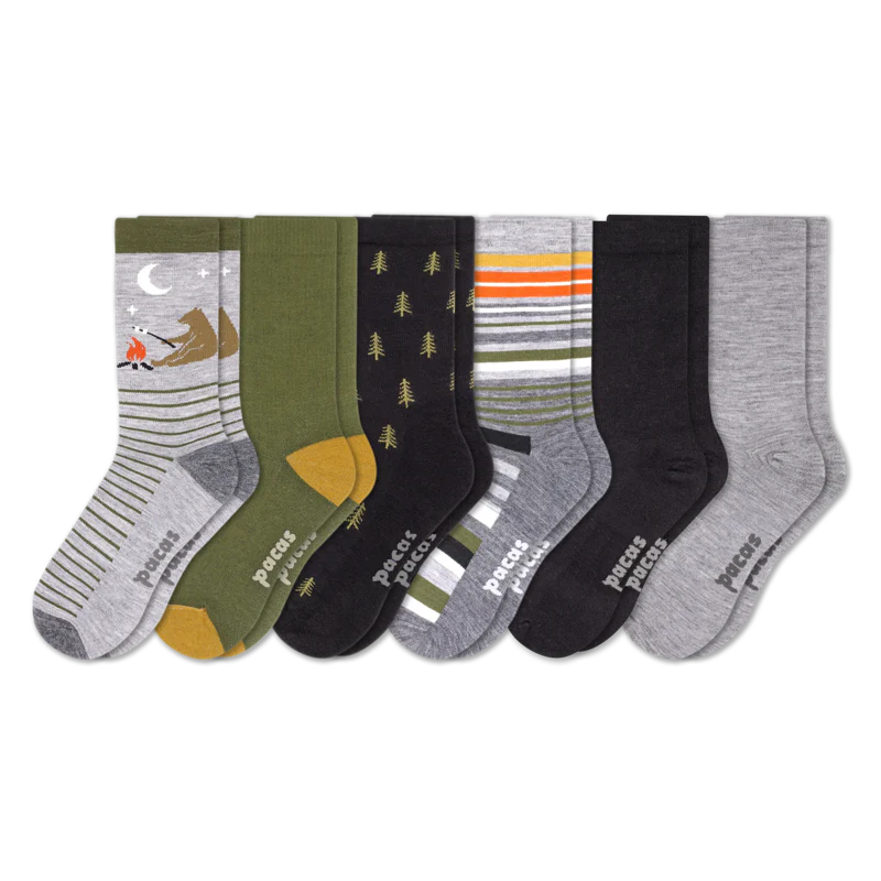 6 Pack - Men's Light-Weight Crew Pacas Socks - Image 75