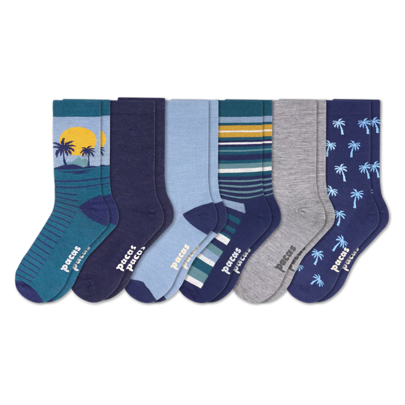 6 Pack - Men's Light-Weight Crew Pacas Socks - Image 76