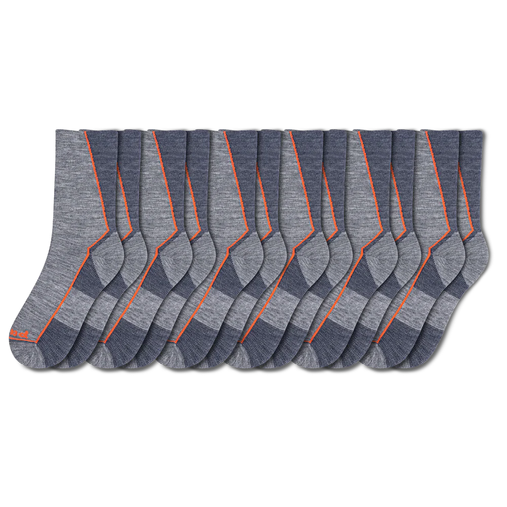 6 Pack - Men's Light-Weight Crew Pacas Socks - Image 8