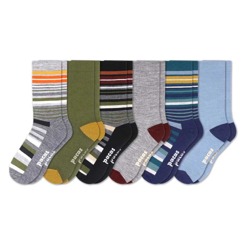 6 Pack - Men's Light-Weight Crew Pacas Socks - Image 81