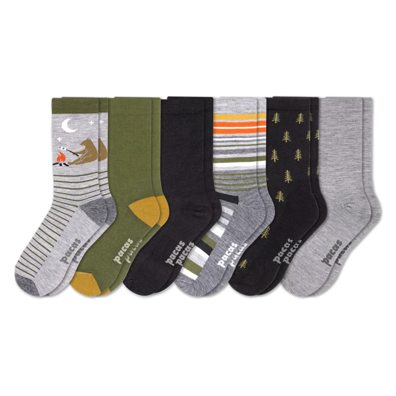 6 Pack - Men's Light-Weight Crew Pacas Socks - Image 83