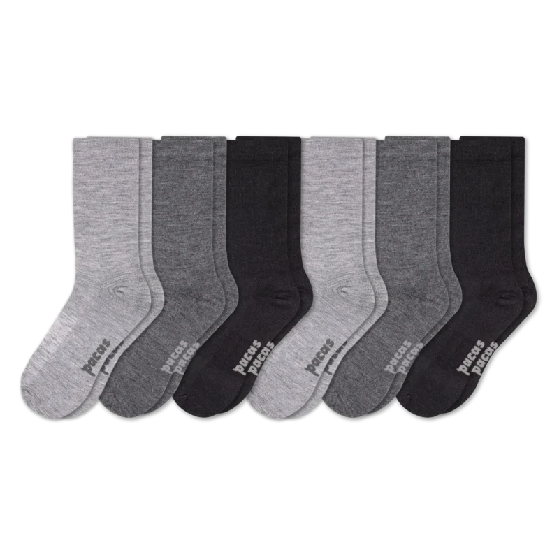 6 Pack - Men's Light-Weight Crew Pacas Socks - Image 85
