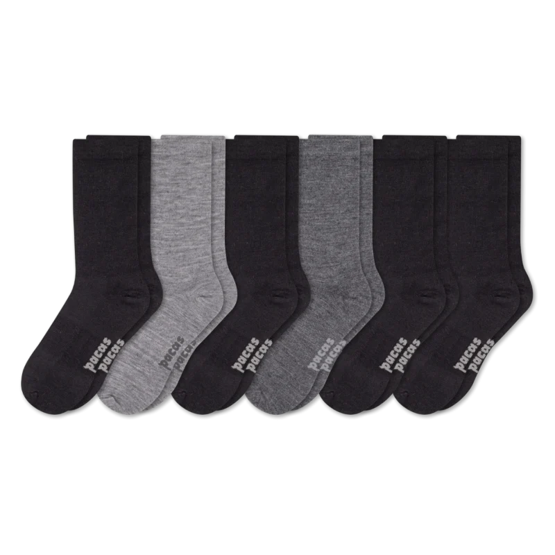 6 Pack - Men's Light-Weight Crew Pacas Socks - Image 87