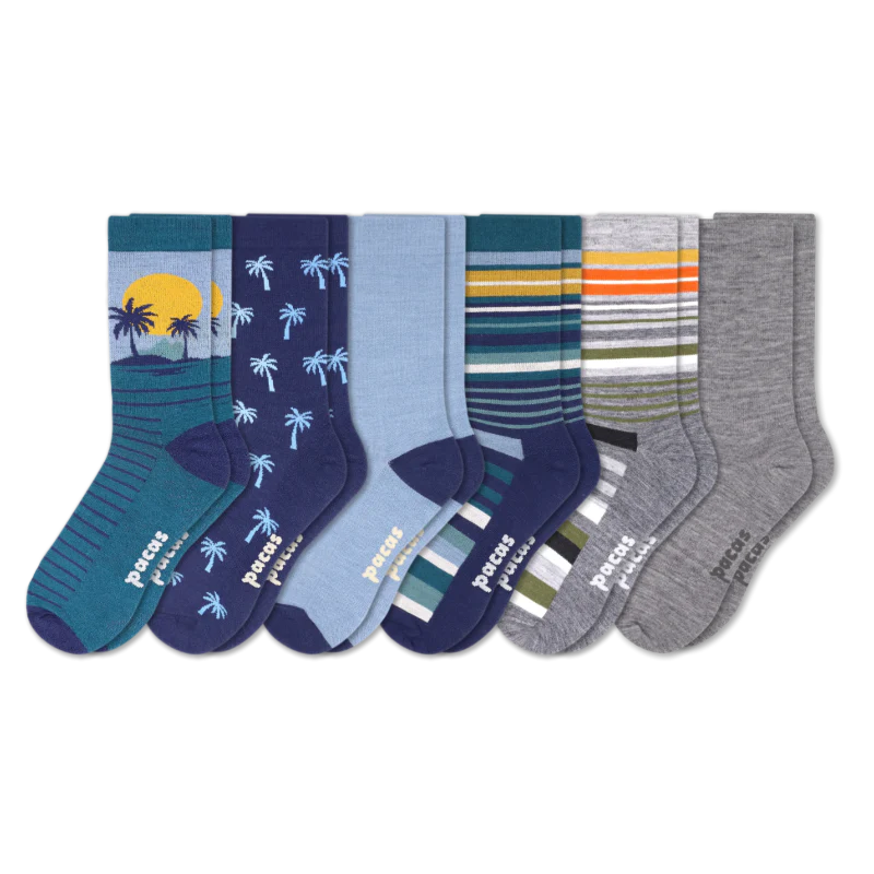 6 Pack - Men's Light-Weight Crew Pacas Socks - Image 89