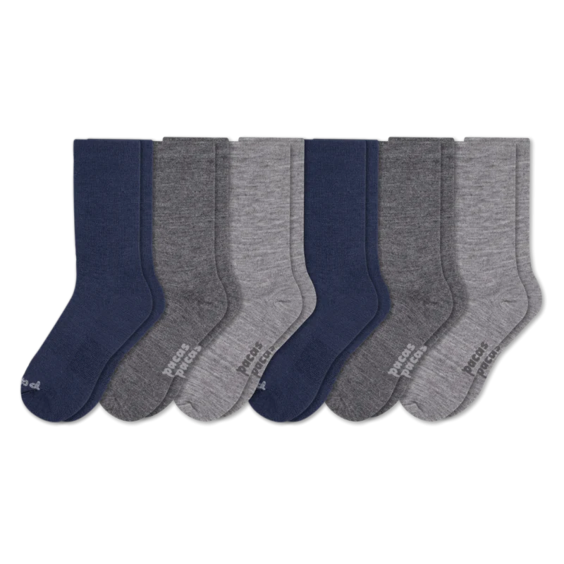 6 Pack - Men's Light-Weight Crew Pacas Socks - Image 98