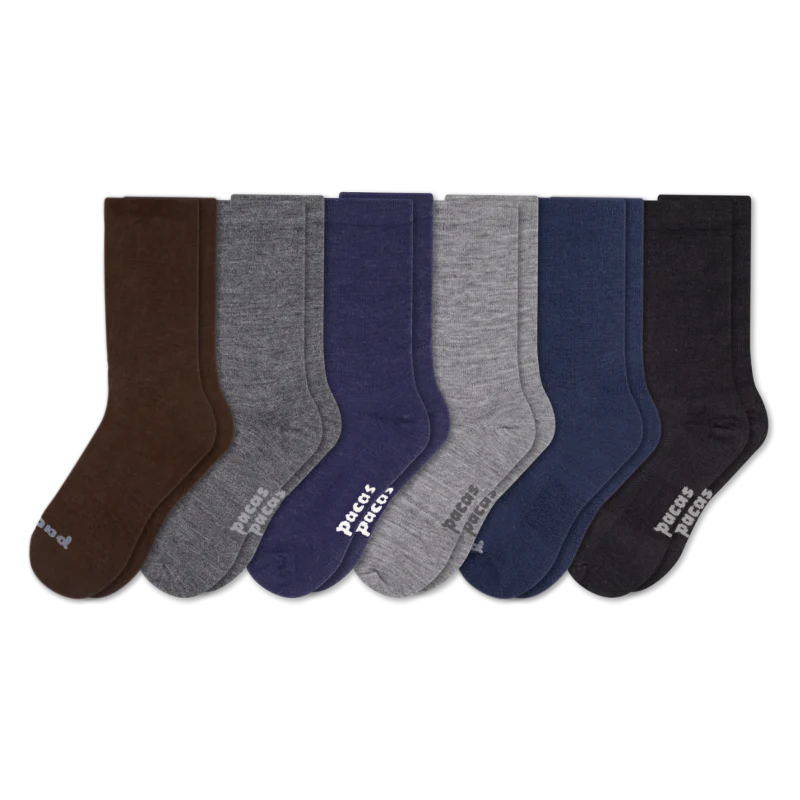 6 Pack - Men's Light-Weight Crew Pacas Socks - Image 99
