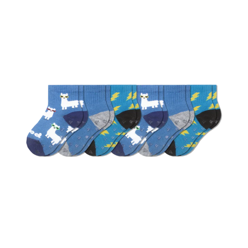 6 Pack - Toddler Pacas Gripper Socks - Image 18