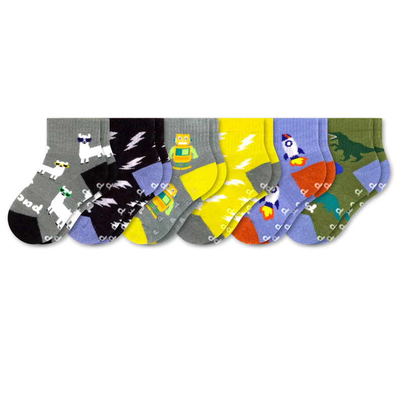 6 Pack - Toddler Pacas Gripper Socks - Image 19
