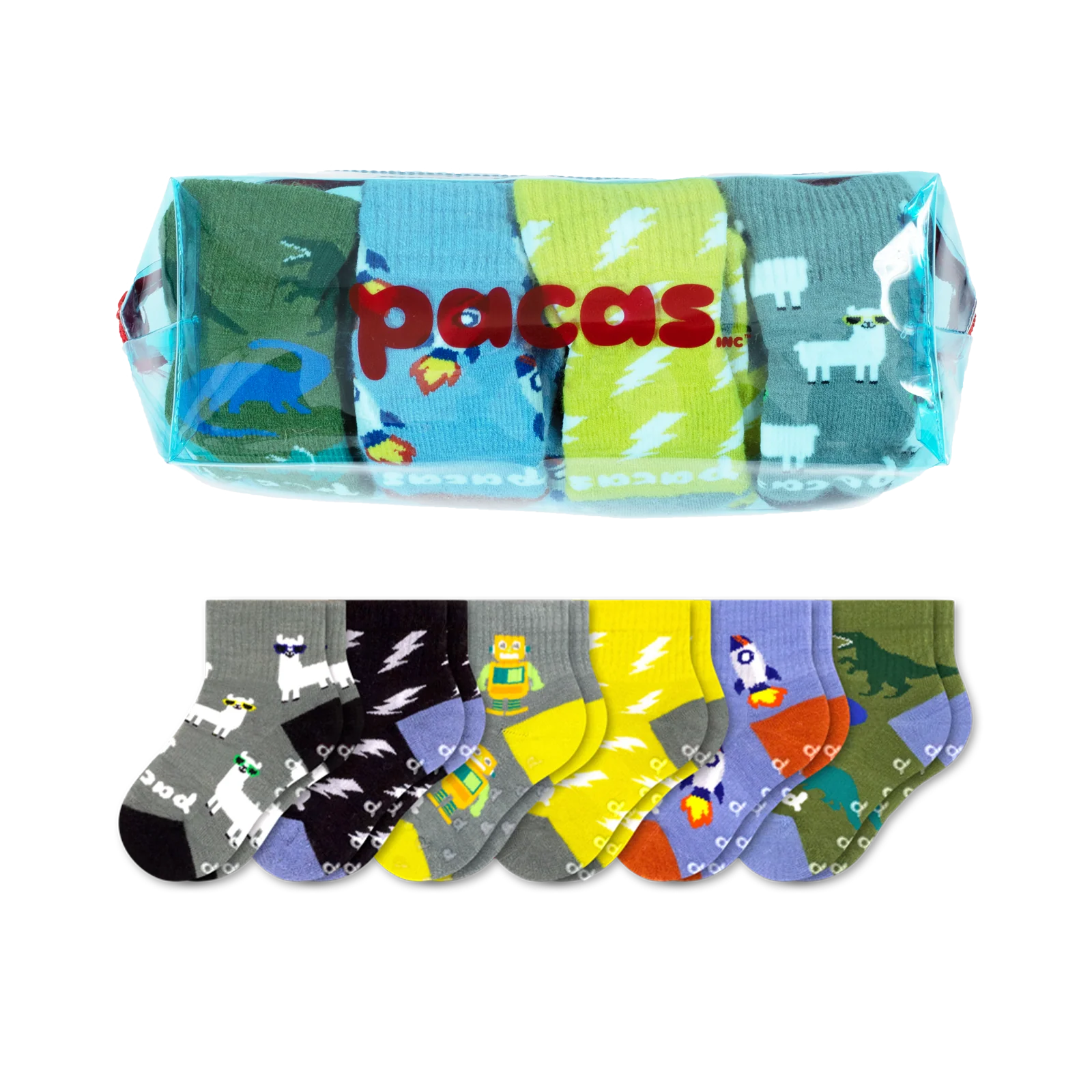 6 Pack - Toddler Pacas Gripper Socks - Image 21