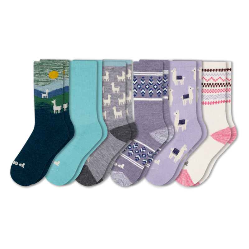 6 Pack - Women's Crew Pacas Socks - Image 10