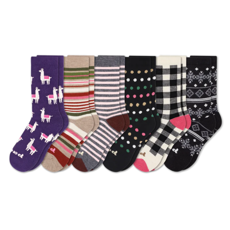 6 Pack - Women's Crew Pacas Socks - Image 100