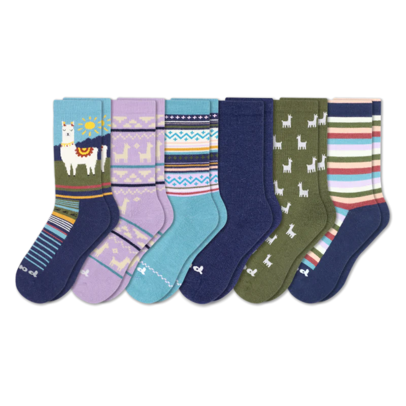 6 Pack - Women's Crew Pacas Socks - Image 103