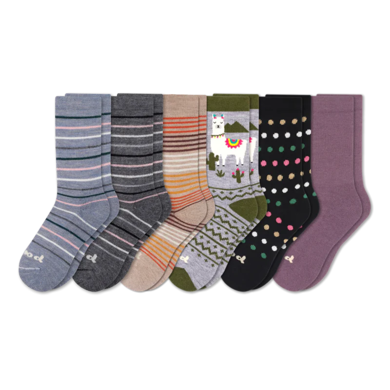 6 Pack - Women's Crew Pacas Socks - Image 12