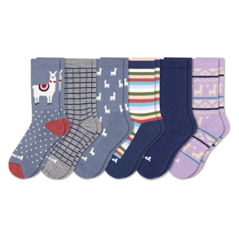 6 Pack - Women's Crew Pacas Socks - Image 120