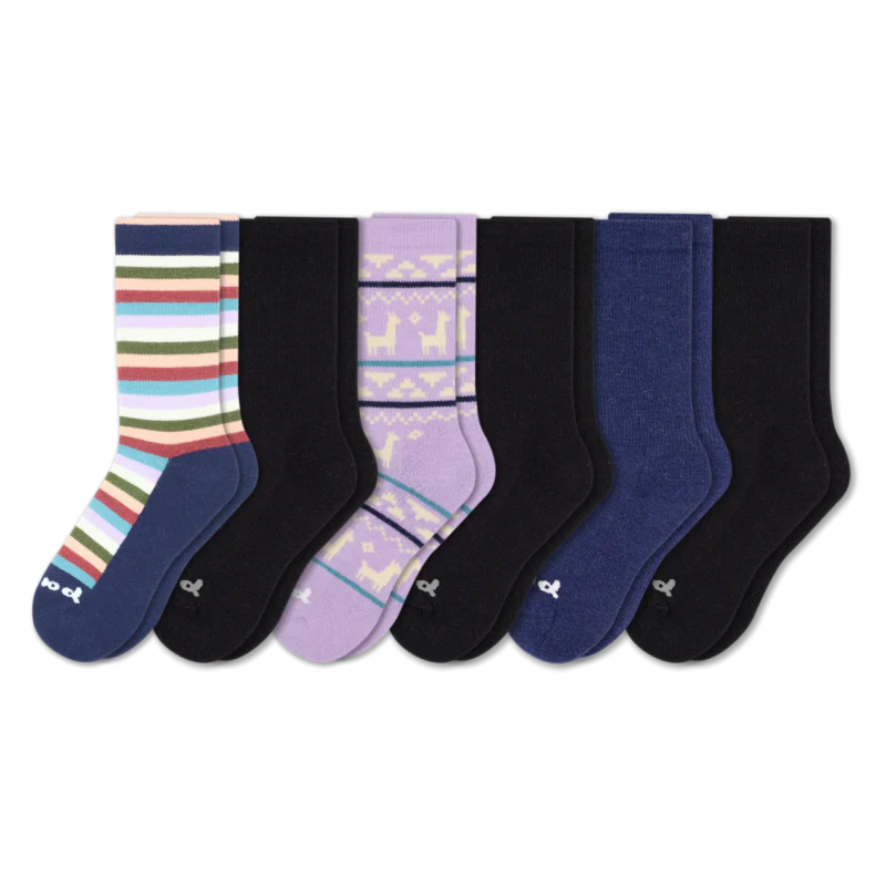 6 Pack - Women's Crew Pacas Socks - Image 124