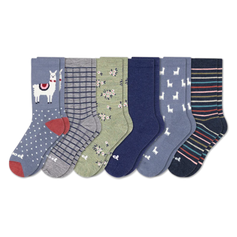 6 Pack - Women's Crew Pacas Socks - Image 127