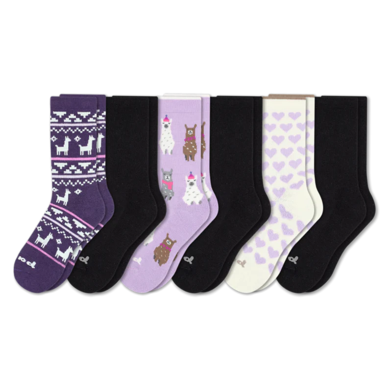 6 Pack - Women's Crew Pacas Socks - Image 130
