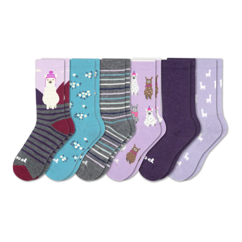 6 Pack - Women's Crew Pacas Socks - Image 132