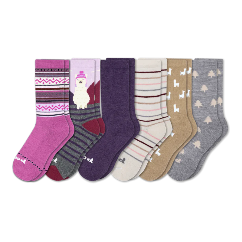 6 Pack - Women's Crew Pacas Socks - Image 134