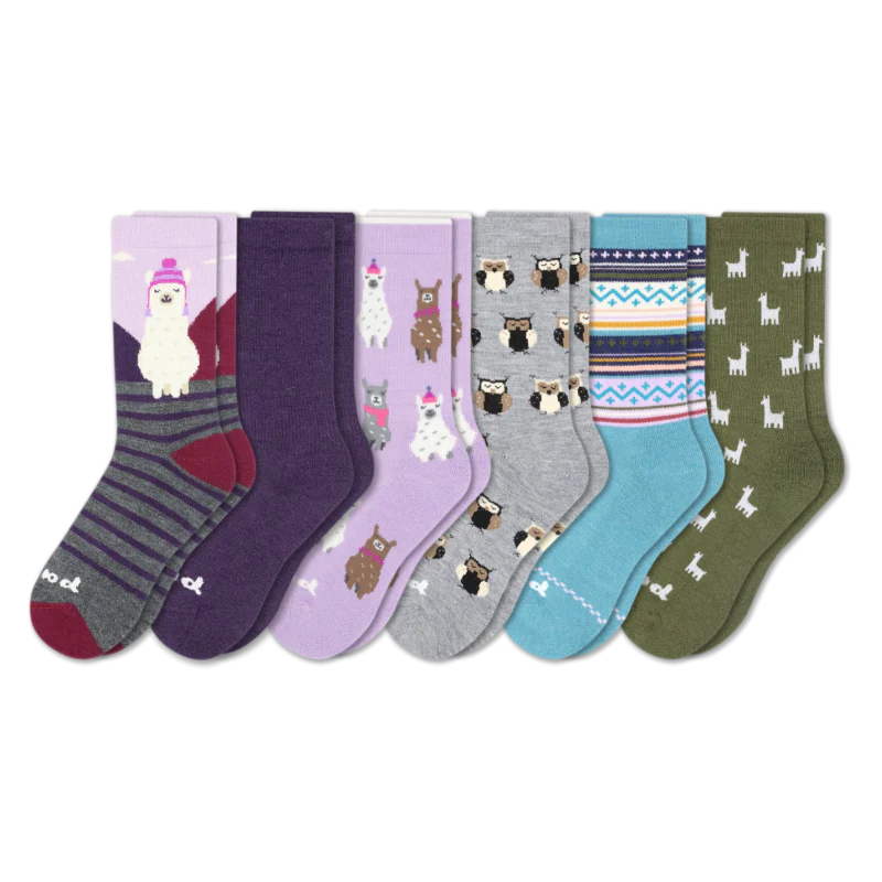 6 Pack - Women's Crew Pacas Socks - Image 136