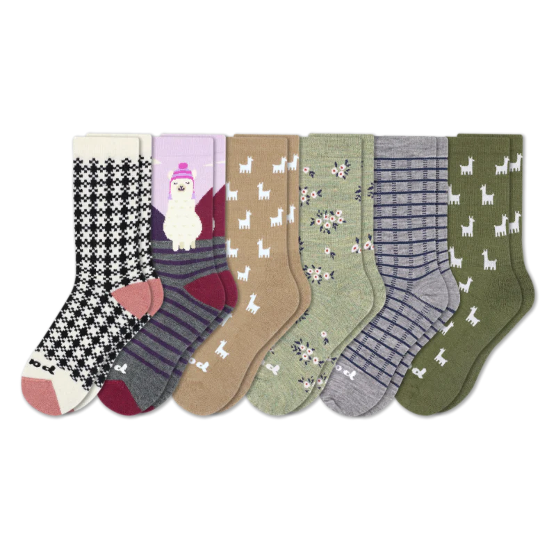 6 Pack - Women's Crew Pacas Socks - Image 138