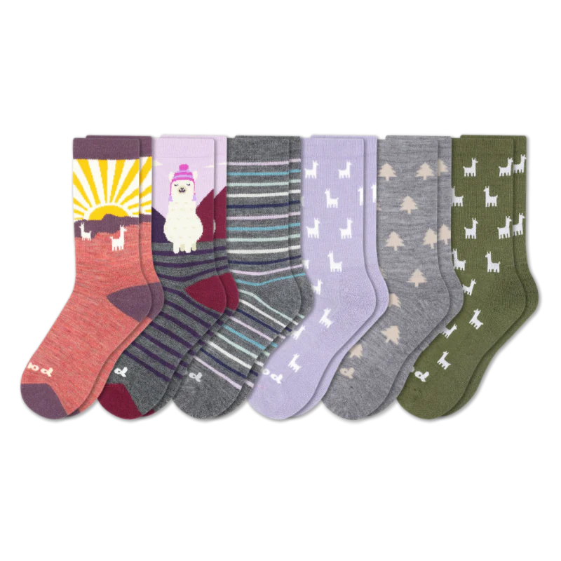 6 Pack - Women's Crew Pacas Socks - Image 140