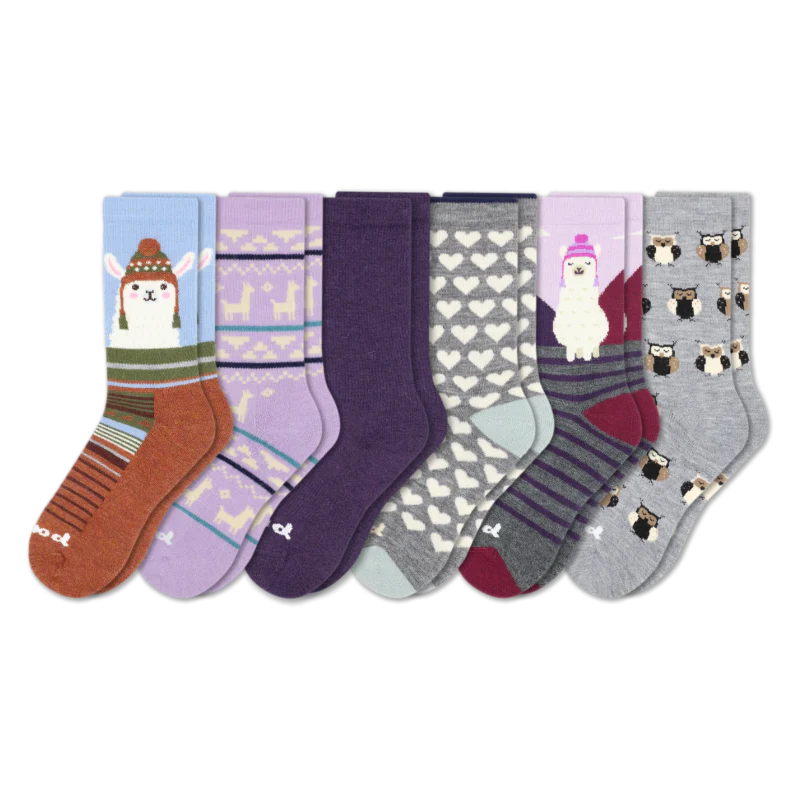 6 Pack - Women's Crew Pacas Socks - Image 143