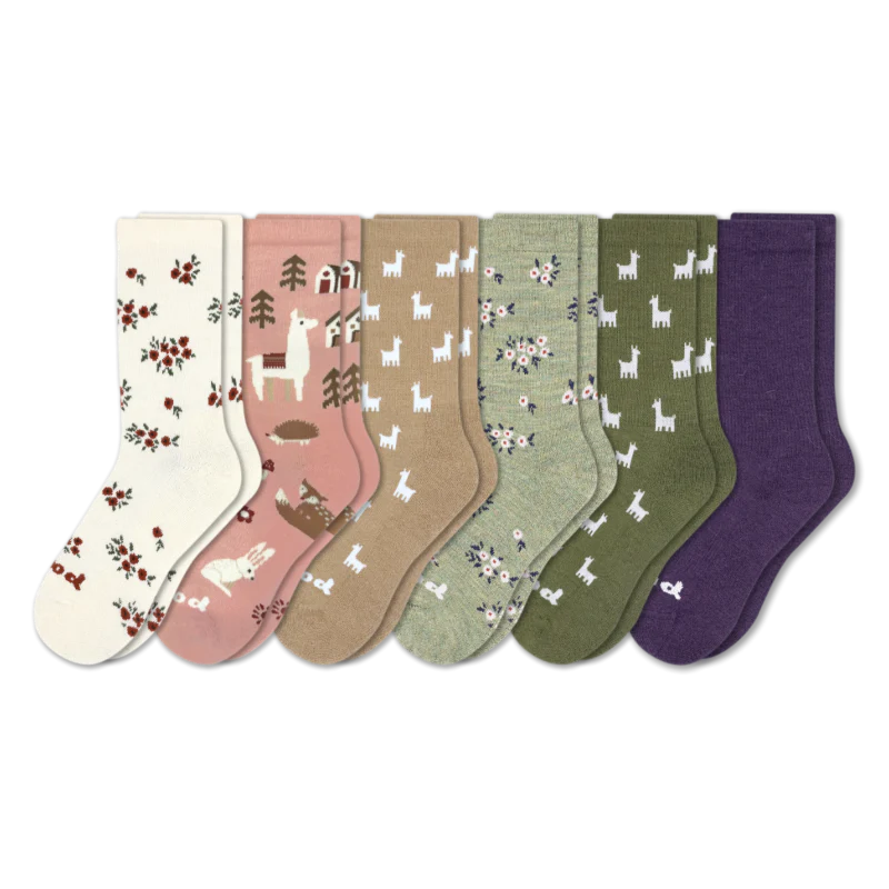 6 Pack - Women's Crew Pacas Socks - Image 144