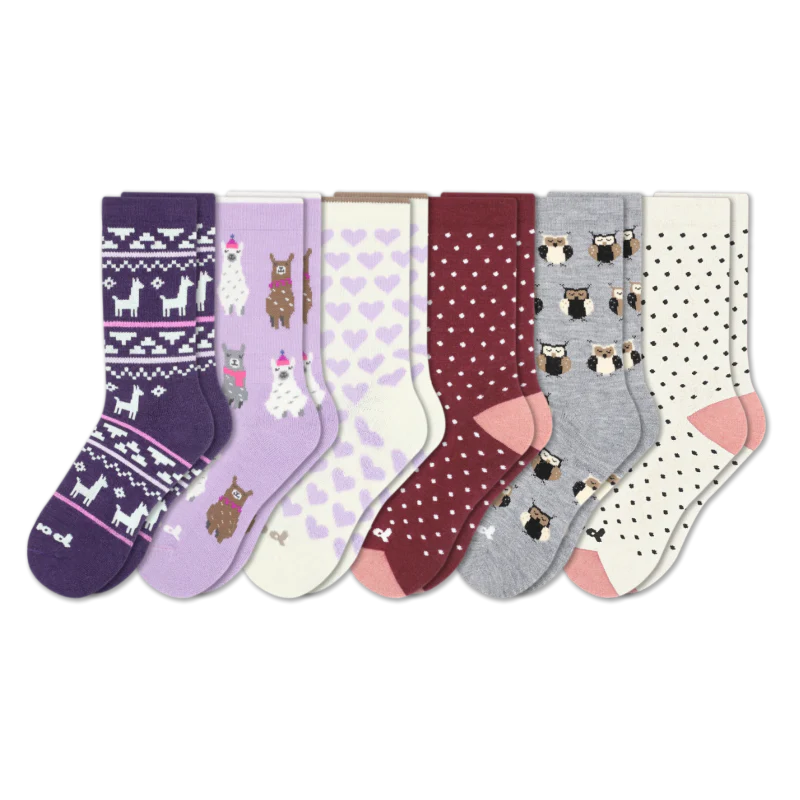 6 Pack - Women's Crew Pacas Socks - Image 145