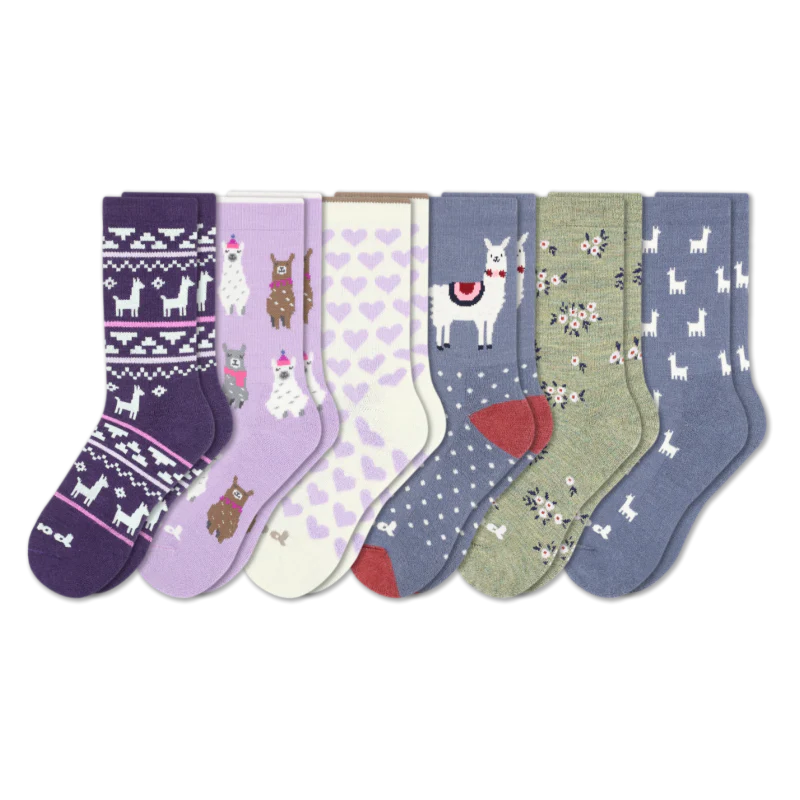 6 Pack - Women's Crew Pacas Socks - Image 148