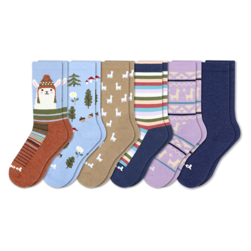 6 Pack - Women's Crew Pacas Socks - Image 149