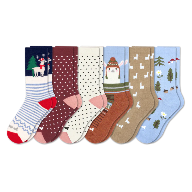 6 Pack - Women's Crew Pacas Socks - Image 150