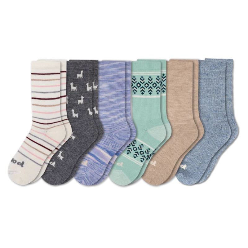 6 Pack - Women's Crew Pacas Socks - Image 152