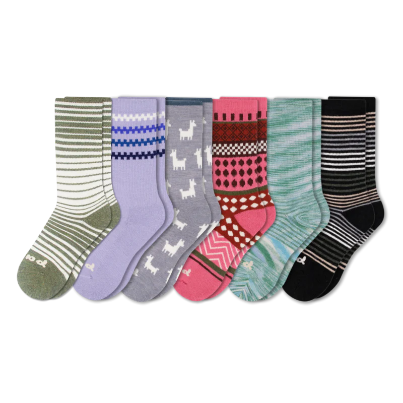 6 Pack - Women's Crew Pacas Socks - Image 153