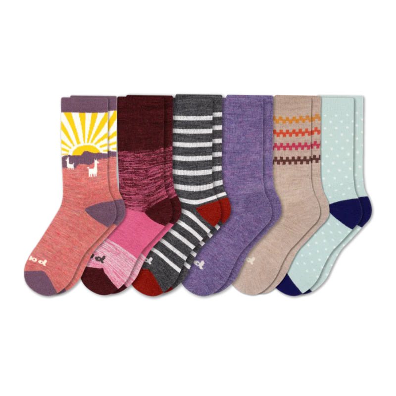 6 Pack - Women's Crew Pacas Socks - Image 154