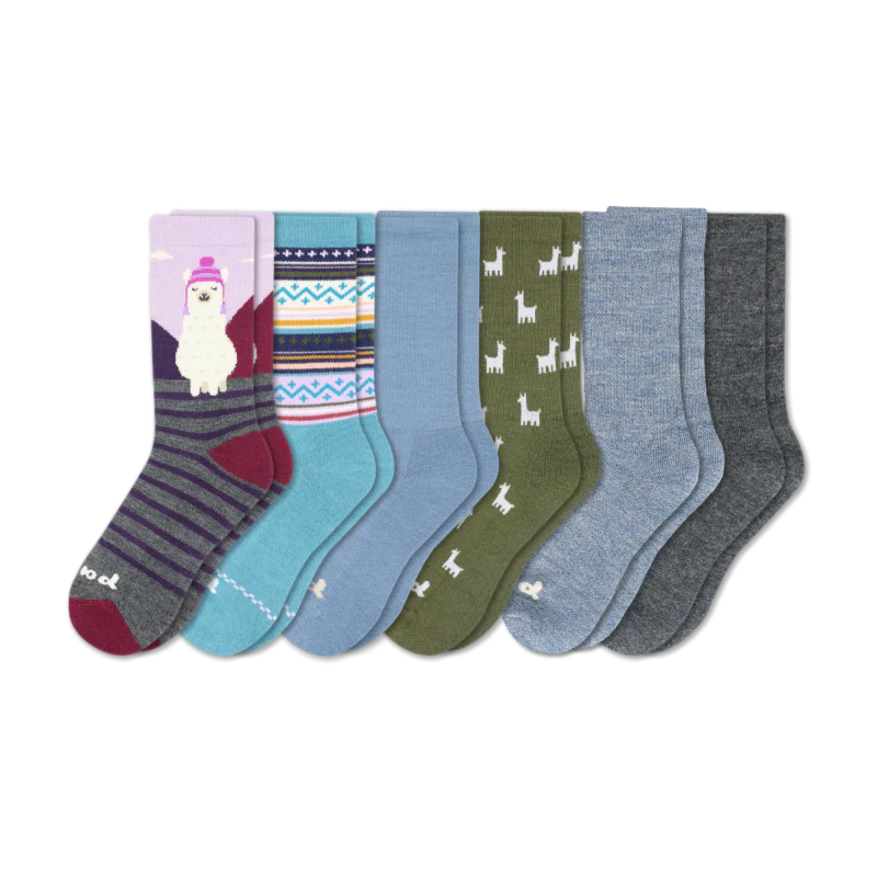 6 Pack - Women's Crew Pacas Socks - Image 155