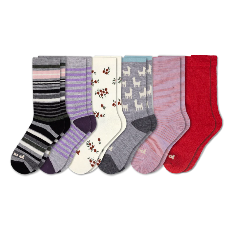6 Pack - Women's Crew Pacas Socks - Image 164