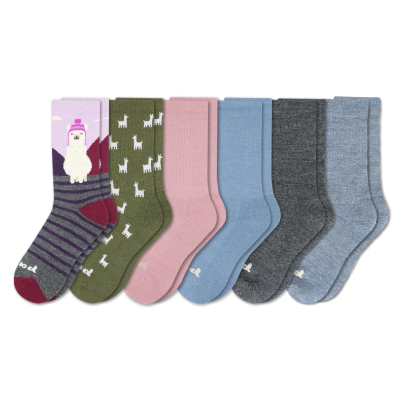 6 Pack - Women's Crew Pacas Socks - Image 165