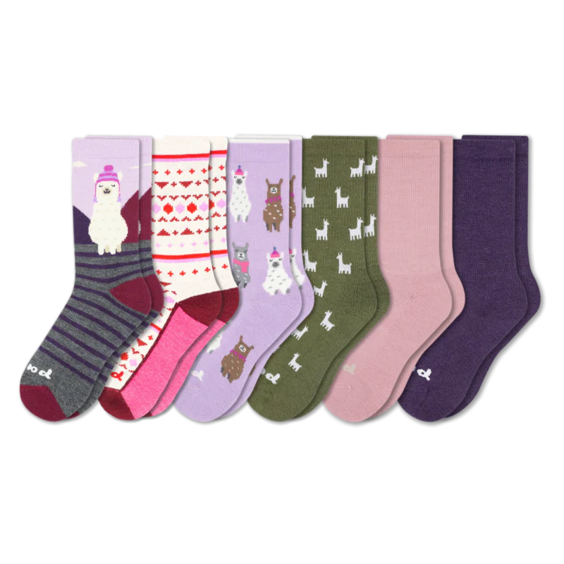 6 Pack - Women's Crew Pacas Socks - Image 169