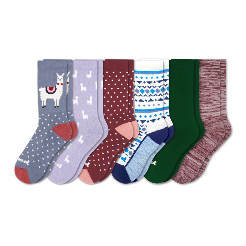 6 Pack - Women's Crew Pacas Socks - Image 170