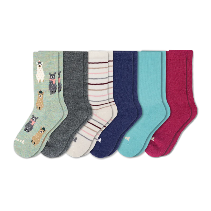 6 Pack - Women's Crew Pacas Socks - Image 171
