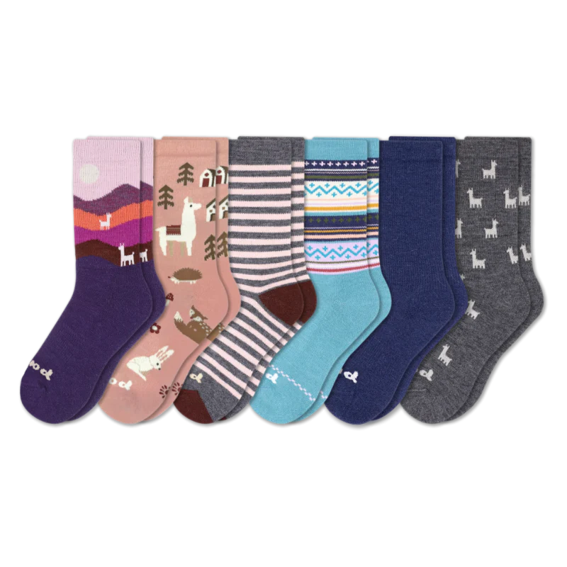 6 Pack - Women's Crew Pacas Socks - Image 173