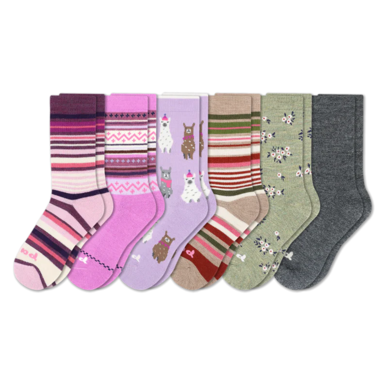 6 Pack - Women's Crew Pacas Socks - Image 174