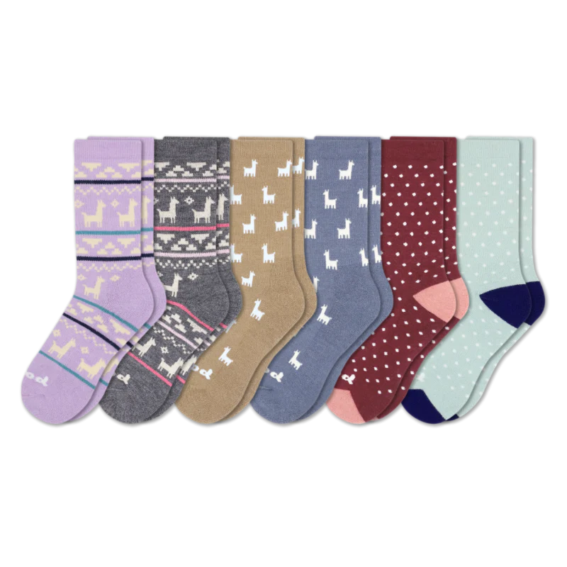 6 Pack - Women's Crew Pacas Socks - Image 176