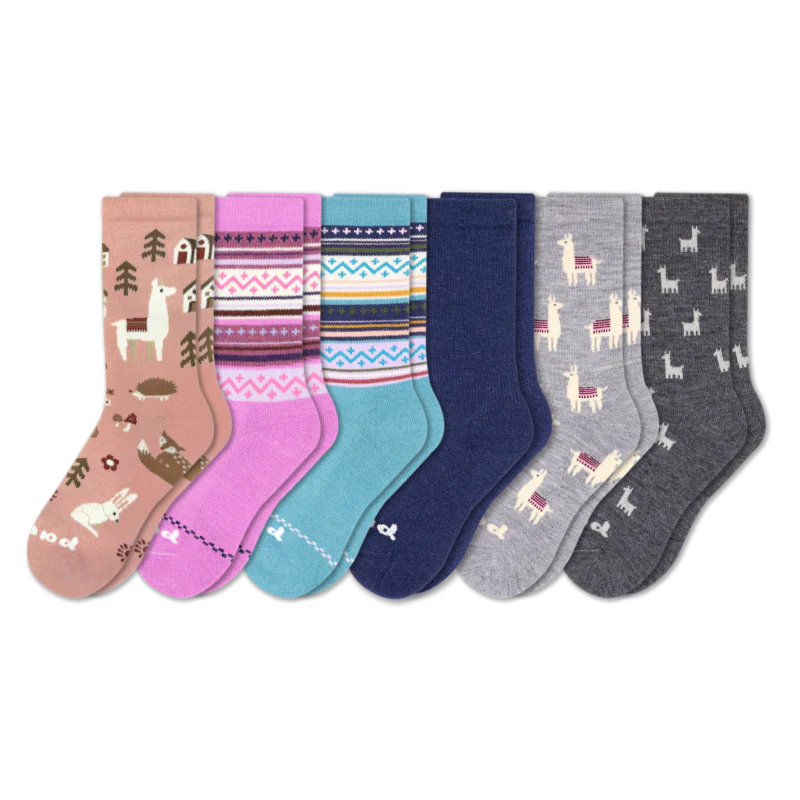 6 Pack - Women's Crew Pacas Socks - Image 178